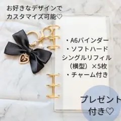 特典付き❤A6 アクリルバインダー リフィル5枚 チャーム付き 貯金