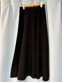 【新品未使用タグ付】SLOBE IENA ミラノリブニットフレアスカート 黒
