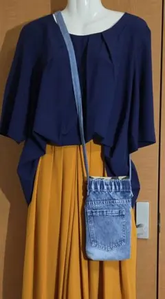 【一点もの・リメイク】デニムポケットを活かした大人カジュアル・スマホポーチ 迷彩