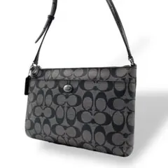 コーチ COACH シグネチャー ショルダーバッグ ポーチ付き ブラック