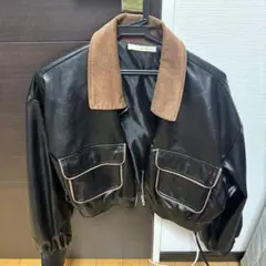 ems 黒 合成皮革 ジャケット