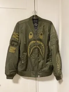 A BATHING APE MA-1 XL BAPE SHARK ハニ着用