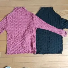 ボトルネック薄手長袖Tシャツ2色組☆新品未使用