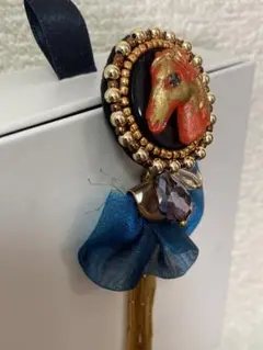 2way アンティーク調 立体お馬さんピアス 【片耳】