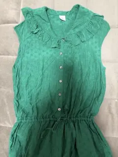 Dot&stripesグリーン サロペットのサムネイル