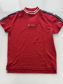 ✴︎新品未使用✴︎Champion 半袖 Tシャツ レッド ロゴテープ　ゴルフのサムネイル