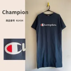 Champion チャンピオン　半袖　ロゴワンピース 膝丈　レディース