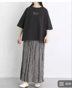 サンバレー　新品　コットン　6分袖　ワイドＴシャツのサムネイル