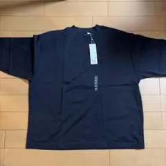 ユニクロ ブラック エアリズムコットンオーバーサイズモックネック５分丈3XL