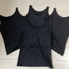 AIRism ブラック タンクトップ Lサイズ 4枚セット