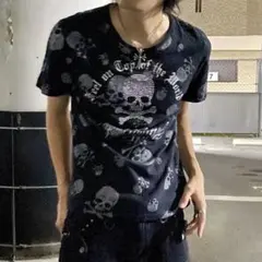 DrugHoney メッシュ パンクカットソー 地雷系 Y2K Tシャツスカル