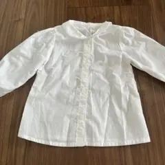 ホワイト 襟付きボタンシャツ 95cm