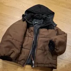 デビロック　130cm　ダークブラウン　ブラック　中綿コート