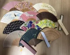 未使用 京扇堂 扇子 まとめ売り 13本セット 京扇子 絹 京扇子