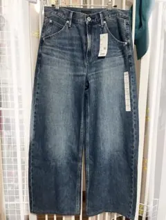 【UNIQLO】バギーカーブジーンズ　26 ブルー　※股下69