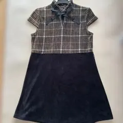 コムサイズム120A チェック柄 ワンピース