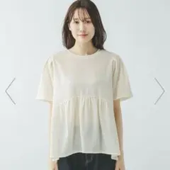 GLOBAL WORK ジャガードペプラムプルオーバー Mサイズのサムネイル