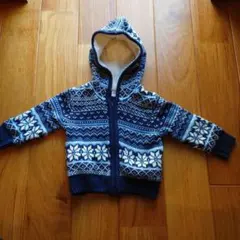 ベビーアウター　ネイビー 雪の結晶柄