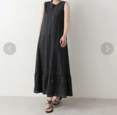 NATURAL BEAUTY BASIC　コットンレースワンピース ノースリーブ