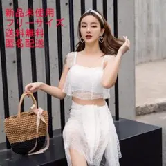 セパレート タンキニ セクシー 白 パレオ 盛れる♡体型カバー