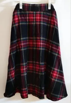 チェックスカート 赤