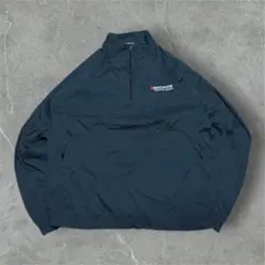 アディダスハーフジップジャケットゴルフウェアM刺繍ロゴウィンドブレーカー