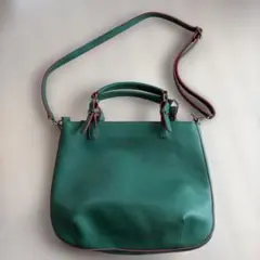 GUSCIO グリーン レザーショルダーバッグ