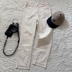 アメリカンホリック　コーデュロイパンツ　M　アイボリー　前後差◆A3073