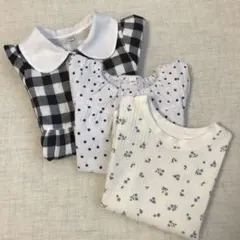 90サイズ チェックワンピース ノースリーブカットソー 3 点セット 子供服