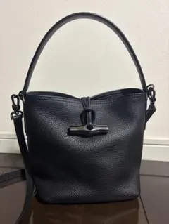 未使用級✨ ロンシャン ロゾ エッセンシャル ホーボーバッグ S 黒 シボ 