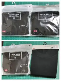 ユニクロ　UNIQLO クルーネックTシャツ 4枚セット ブラック M