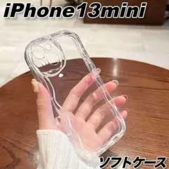 iPhone13miniソフトケースウェーブなみスマホカバーかわいい韓国おしゃれ