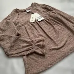 新品　140 ZARA kids フリル袖　長袖　カットソー キッズ　ピンク