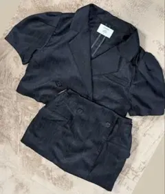 美品　jouetie ハーフスリーブジャケットライクセットアップ 半袖 黒