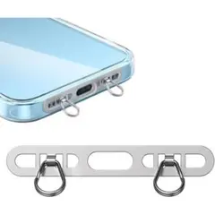 スマホストラップホルダー 携帯ストラップホルダー 薄型 丈夫 ステンレス色