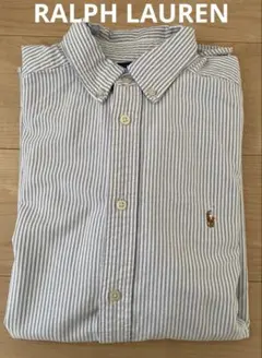 RALPH LAUREN☆長袖　オックスフォード ボタンダウン　ブルーストライプ
