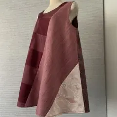 着物ワンピース《79》大島紬(7マルキ含)と紬のチュニックワンピースLくらい