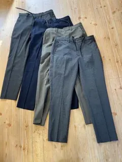 GUウォッシャブルテーパードトラウザー メンズM4本セット美品