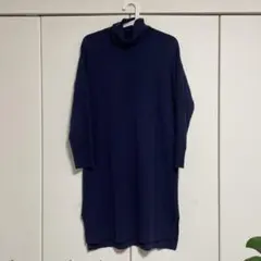 AZULby moussy タートルネック ニットワンピース ネイビー S