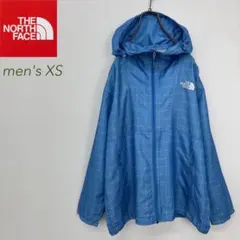 ノースフェイス ウインドブレーカー ライトブルー メンズXS