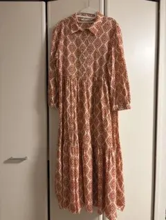 ZARA 幾何学模様 シャツワンピース 長袖