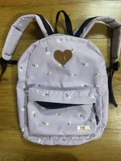 子供用花柄リュック ライラック