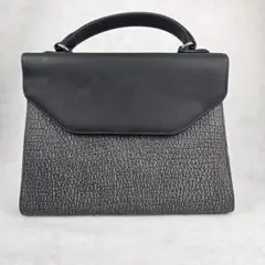 ブラックレザー風2WAYハンドバッグ