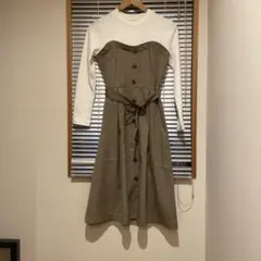 INGNI イングベージュ 長袖 ロングワンピース ボタン付き