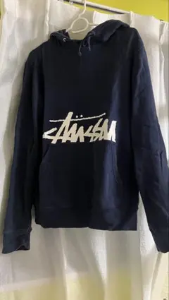 Stussy ネイビー フード付きパーカー S