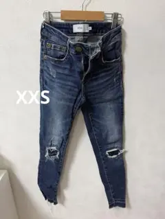 AZUL スキニーデニムパンツ ダメージ加工 XXSのサムネイル