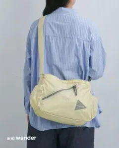 大きながま口ポケット付き ボディorショルダーバッグ マスタード