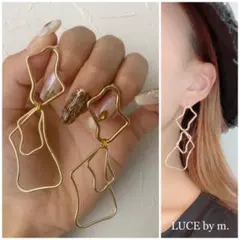 652 ニュアンスゴールドフープ チタンピアス