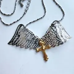 クロス　羽　ネックレス　アクセサリー　ゴシックロリータ