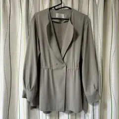 美品　anySiS ノーカラージャケット ベージュ　L